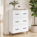 vidaXL Zásuvkový kabinet Biela s vysokým leskom 66 x 34,5 x 89,5 cm