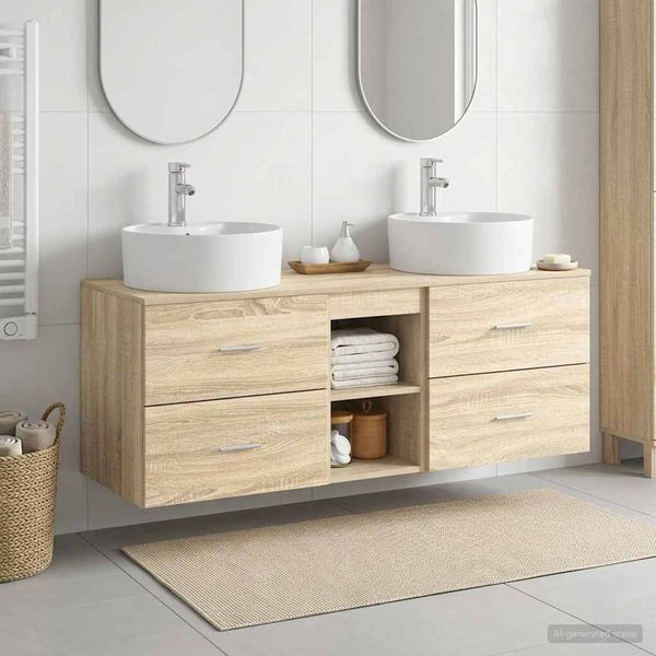vidaXL Set kabinetov do kúpeľne 3 ks Dub sonoma 49,5 x 44,5 x 65 cm