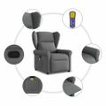 vidaXL Masážne kreslo s polohovacím mechanizmom, tmavosivá látka