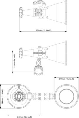 RF elements SH20WB, Sektorová horn anténa, 5+6GHz, 20° 21-23 dBi, 20°