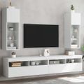 vidaXL TV skrinky s LED svetlami 2 ks biele 30,5x30x90 cm