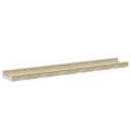 vidaXL Nástenné police 4 ks, biele a dub sonoma 60x9x3 cm