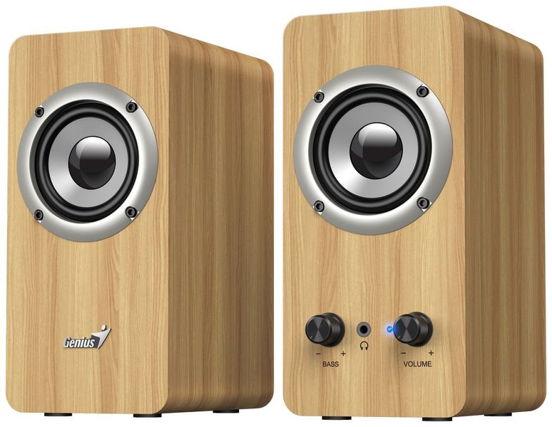 GENIUS repro SP-HF400 Pine Wood/ 2.0/ 10W/ drevené/ farba svetlé drevo Reproduktory, 2.0, 10W, 3,5mm jack, drevené, svetlé drevo