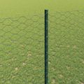 vidaXL Hexagonálny plot s stĺpom 50 x 1,5 m PVC potiahnutá oceľ Zelená