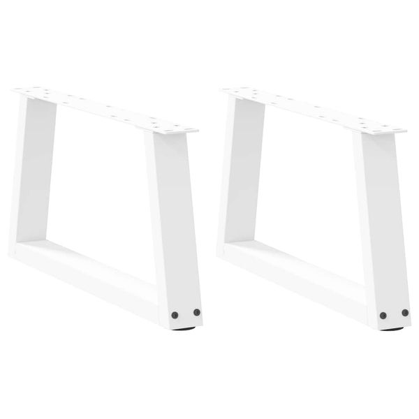 vidaXL Nohy konferenčného stolíka v tvare V, 2 ks, biele, 50 x (30-31,3) cm, oceľové
