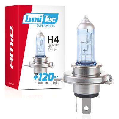 Halogénová žiarovka LumiTec SuperWhite +120% H4 12V 60/55W