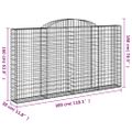 vidaXL Oblúkový gabionový kôš 300x30x160/180 cm pozinkované železo