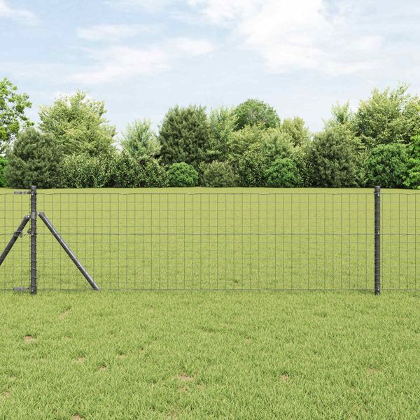 vidaXL Stĺp na plot. 2 pcs Sivá 120 cm Povrchovo upravená oceľ