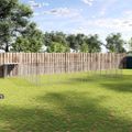 vidaXL Koterec pre psy strieborný 25,41 m² oceľ