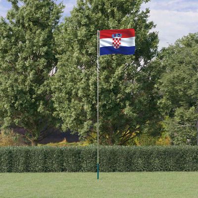 vidaXL Vlajka Chorvátska a tyč 5,5 m hliník