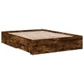 vidaXL Posteľný rám so zásuvkami dymový dub 140x190cm kompozitné drevo