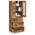 vidaXL Vysoký kabinet so policou 2 ks Staré drevo 69,5 x 34 x 180 cm