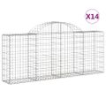 vidaXL Oblúkové gabionové koše 14ks 200x30x80/100cm pozinkované železo