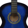 vidaXL Klasická gitara pre začiatočníkov s taškou modrá 4/4 39"