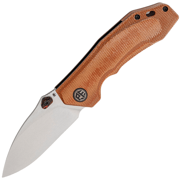 Petrified Fish PFP04KMW Havrog vreckový nôž 8 cm, Stonewash, hnedá, Micarta