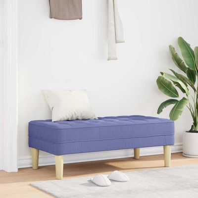 vidaXL lavička s vankúšom Modrá džínovina 113 x 57 x 39 cm látka