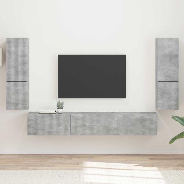 vidaXL Zostava TV skriniek 4 pcs Betónová šedá Kompozitné drevo
