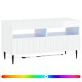 vidaXL LED TV kabinet Biela s vysokým leskom Kompozitné drevo