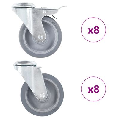 vidaXL Otočné kolieska s otvorom na skrutku 16 ks 100 mm