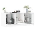 vidaXL TV skrinka so sklenenými dvierkami biela 102x37x42 cm