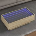 vidaXL Konferenčný stolík s LED dub sonoma 90x50x30 cm kompozit. drevo