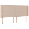 vidaXL Čelo postele so záhybmi kapučínové 183x16x118/128 cm umelá koža