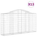 vidaXL Oblúkové gabiónové koše 13 ks 200x30x100/120cm pozinkov. železo