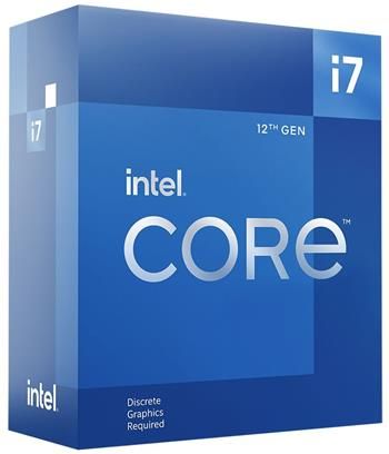 Intel/Core i7-12700F/12-jadrové/2,1GHz/LGA1700 Procesor, 12 jadier, 20 vlákien, max. 4,9GHz, 25MB, LGA1700, 65W TDP, bez GPU, BOX
