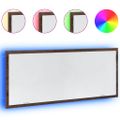 vidaXL LED kúpeľňové zrkadlo hnedý dub 100x8,5x37cm, kompozitné drevo