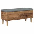 vidaXL Úložná lavička s vankúšom Staré drevo 102 x 42 x 46 cm
