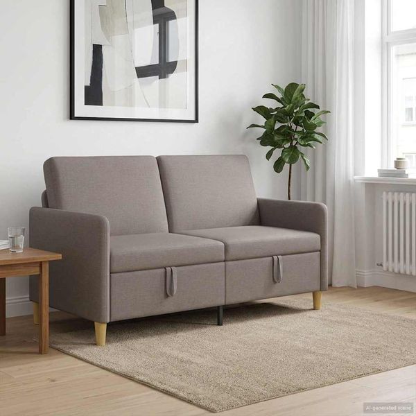 vidaXL Sofa s úložným priestorom Sivohnedá 152 x 78 x 87 cm Polyester