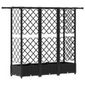 vidaXL Vyvýšený záhon s mriežkou a strechou Čierna 164 x 40 x 121 cm
