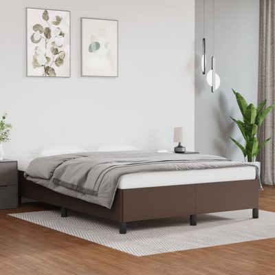 vidaXL Posteľný rám hnedý 140x200 cm umelá koža
