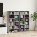 vidaXL CD Skrinka 2 ks Sivý Sonoma 60 x 17 x 92 cm Kompozitné drevo