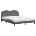vidaXL Posteľ Viana s matracom sivá 160x200 cm umelá koža