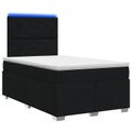 vidaXL LED boxspring posteľ s matracom Čierna 120 x 200 cm Látka