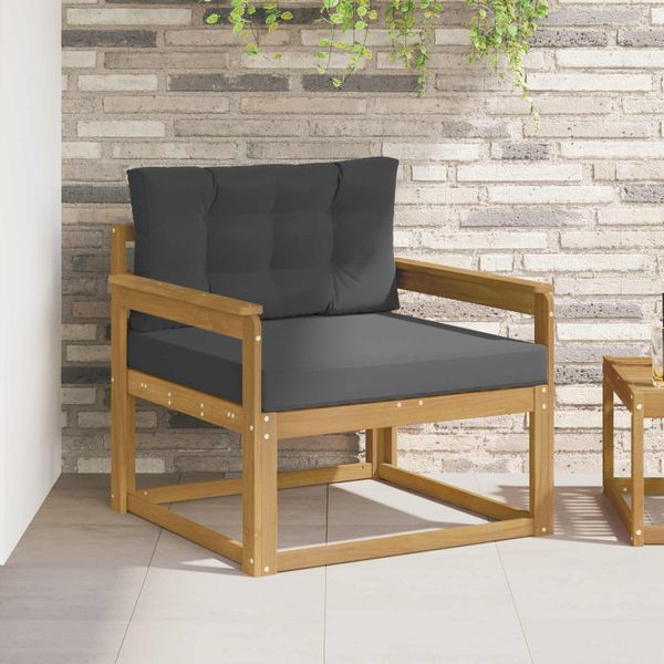 vidaXL Záhradná stredná sedačka Polyester Biela
