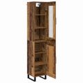 vidaXL Highboard Staré drevo 34,5 x 34 x 180 cm Kompozitné drevo
