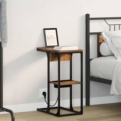 vidaXL Nočný stolík Dymová dub 41,5 x 26 x 60,5 cm Kompozitné drevo