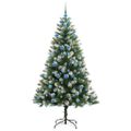 vidaXL Umelý vianočný stromček s umelým snehom 300 LED Teplá biela
