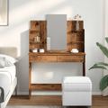 vidaXL toaletný stolík so zrkadlom Old Wood 96x39x142 cm