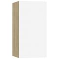 vidaXL TV skrinky 7 ks biele a dub sonoma 30,5x30x60 cm drevotrieska