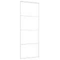 vidaXL Posuvné dvere ESG sklo a hliník 76x205 cm biele