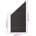 vidaXL Plotový panel, WPC 95x(105-180) cm, sivý