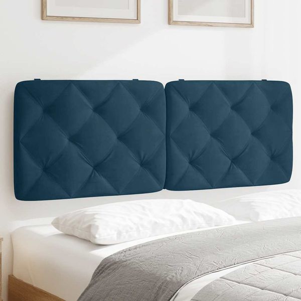 vidaXL Vankúš na čelo postele modrý 140 cm zamat