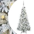 vidaXL Umelý Sklápací Vianočný Stromček Biela 180 cm PE a PVC