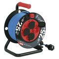 Prodlužovací kabel EMOS P08525W na bubne 25 m / 4 zásuvky / modrý / PVC / 230 V / 1,5 mm2