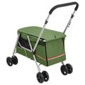 vidaXL Skladací kočík pre psa zelený 100x49x96 cm ľanová tkanina