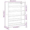 vidaXL Regál na topánky biely 80x25x100 cm spracované drevo