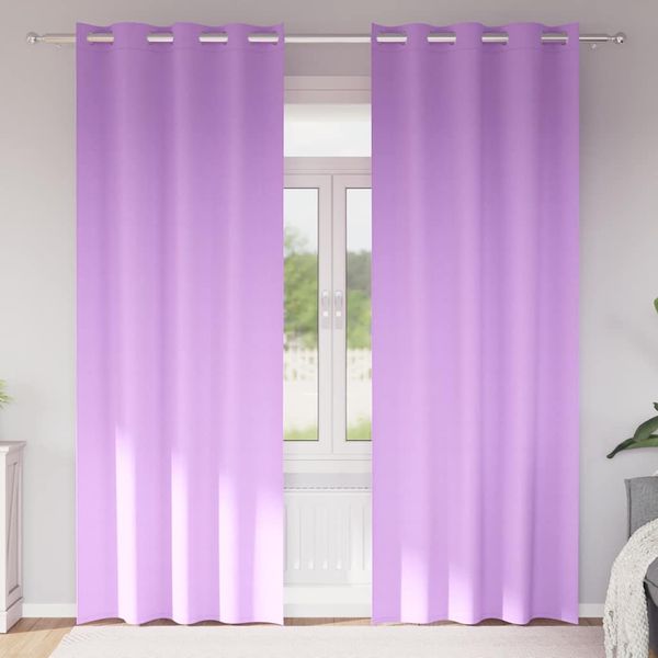 vidaXL Záclony na zatemnenie s krúžkami 2 pcs Fialová 260 x 140 cm